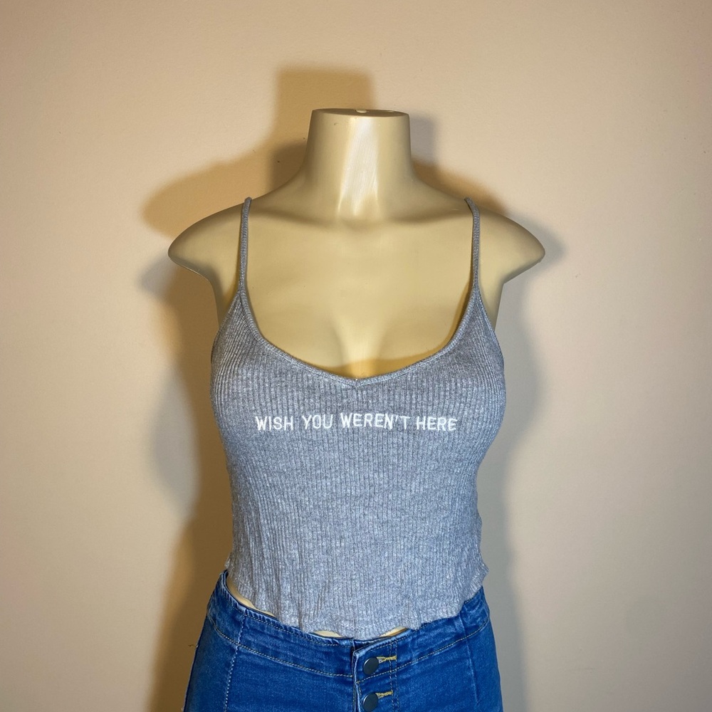 Pull&Bear Gray Slogan Camisole